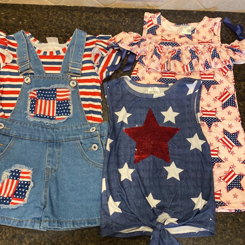 Sparkle in Pink, lot of 4, 4th of July outfits